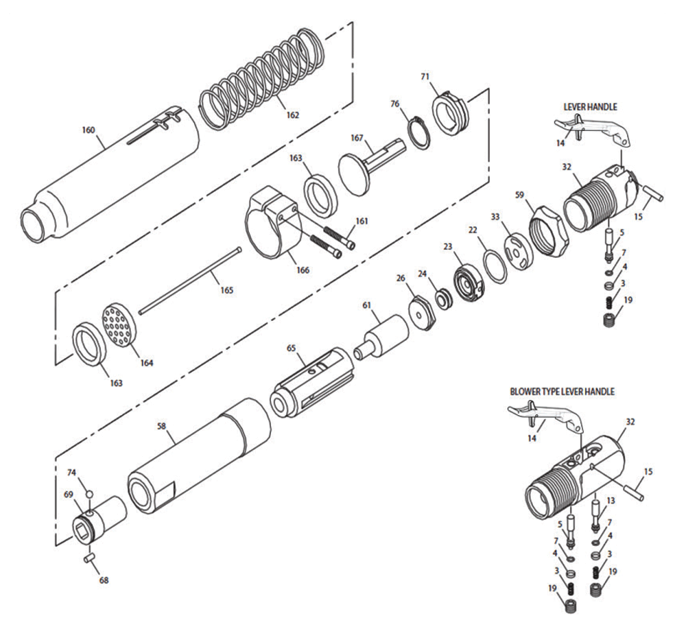 Fig-0 Diagram and Parts List for CP0456-LESAR  Chicago Pneumatic Scaler